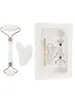 Conjunto de Ferramentas Massageadoras Faciais de 2 Peças Mais Vendido Transfronteiriço Ferramenta Raspador em Formato de Coração Rolo Massageador de Duas Cabeças com Caixa de Presente Agora
