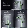 Grifo de Cascada Danza de la Lluvia con Brazo Mecánico en Cuenca Verde para Baño de Casa Encimera Grifo de Oro Cepillado