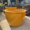 Pote grande de cerâmica amarelo brilhante de Jingdezhen, pote de lótus para pátio, aquário, pote de feng shui para salão ancestral, pote para paisagismo de jardim
