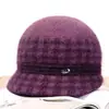 Sombrero de Otoño Invierno para Madre de Mediana Edad y Anciana, Ala Ancha, con Felpa Adicional, Sombrero Grueso de Lana para Mujer, Señora Mayor, Cálido, Protección contra el Frío, Sombrero de Tejido para Abuela