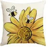 Fronha com Estampa de Folhas para Decoração de Atmosfera de Primavera e Verão, Almofada Decorativa de Linho para Sofá da Sala de Estar, Almofada de Cabeceira