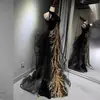Vestido de Noche Estilo Nuevo, Negro, Gama Alta, Ceñido al Cuerpo, Elegante, Anfitrión de Celebridad, Vestido Cola de Pez con Cuello Halter, Vestido para Brindis de Boda, Verano