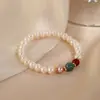Pulsera de Jade Natural y Perla de Agua Dulce para Mujer, Lujo Accesible y Pulsera de Ágata de Gama Alta para Mujer, Nueva Pulsera de la Fortuna con Perlas Estilo Chino