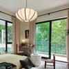 Lámpara Colgante de Linterna de Tela para Dormitorio Famosa en Internet Estilo Francés Vintage para Sala de Estar y Comedor, Estilo Japonés Wabi-Sabi Vintage Retro