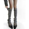 Diseño Otoño e Invierno Calentadores de Piernas Abotonados Y2K para Mujer, Subcultura Primavera y Otoño Adelgazantes Moldeadores de Piernas Calcetines Altos Hasta la Rodilla en Capas Ins