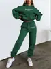 Sudadera con capucha y estampado de letras europea y americana transfronteriza para mujer, conjunto de pantalones casuales de moda de forro polar
