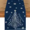 Venta Caliente Transfronteriza Decoración Navideña Camino de Mesa Venta Directa de Fábrica Árbol de Navidad Papá Noel Impreso Mantel para Mesa de Comedor Venta al por Mayor