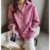 Ropa nueva para mujer: Camisa de color liso, talla grande, simple y elegante, holgada y estilizada, camiseta básica estilo coreano