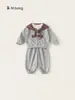 Bangxuan Huzhou Zhili Ropa Infantil Conjunto para Niñas Primavera y Otoño Nuevo Sudadera de Cuello Redondo y Pantalones Jogger de Chándal Conjunto de Dos Piezas para Niños