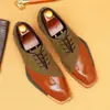 Vip Novo Produto Exclusivo Exclusivo para Comércio Exterior Sapatos Masculinos de Couro Couro Genuíno Camurça Bloco de Cores Formal de Negócios Oxford Sapatos Masculinos
