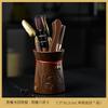 Juego de ceremonia del té de madera de cobre para seis caballeros, accesorios para juego de té de Kung Fu, mesa de té, mesa de té, herramienta de té, cuchillo de té, soporte para té, pincel, soporte para bolígrafo
