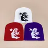 Nuevo Gorro de Punto con Contraste de Color Hip-Hop Estrella Americana para Hombres y Mujeres, Cálido y Personalizado Street Americano Gorro Pullover al por Mayor