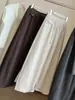 Calça Casual de Perna Larga Estilo Preguiçoso Feminina Outono Inverno Estilo Coreano Cintura Elástica Cordão Elegante Versátil Calça Banana A14794