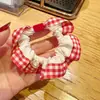 Elásticos de Cabelo Pequenos Xadrez com Babados, Elásticos de Cabelo de Alta Elasticidade, Acessórios de Cabelo no Atacado