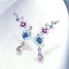Pendientes de mariposa con diseño transfronterizo de Europa y Corea, de Cao Shi, coloridos y frescos, joyería pastoral de primavera, pendientes exquisitos de moda para mujer.