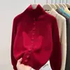 Fábrica de Jerseys Dalong Invierno Nuevo Jersey de Punto Grueso de Cuello Alto para Mujer Holgado Informal Prenda Interior Base