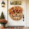 Colgante de Puerta de Calabaza Patchwork Transfronterizo con Luces decoración de letrero de calabaza de madera
