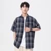 Camisa de Cuadros para Hombre de Manga Corta Adolescente Camisa Coreana a la Moda Verano para Hombre Camisa Casual Japonesa de Media Manga