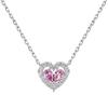 Pendientes Anillo Collar Plata Esterlina S925 Transfronterizo Europa y Estados Unidos Mujer Exquisito Amor Lleno de Incrustación de Zirconio Moda Sentido de Alta Gama Traje
