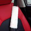 Almofada de Ombro de Pelúcia Extensor de Cinto de Segurança de Carro Almofada de Ombro de Pelúcia Longa Cor Sólida Proteção para Cadeirinha Infantil Alça de Ombro Antiderrapante