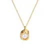Collar de Perlas Imitación Tipo Guisante para Mujer, Estilo Minimalista Coreano y Japonés, Cadena para Clavícula con Forma de Concha, Joyería Geométrica Simple y Elegante Tendencia