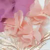 Tecido de malha bordado para vestido de noiva de designer Xiaohongshu, tecido Hanfu bordado à mão tridimensional