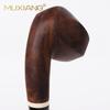 Pipa de ébano amaderada, pipa de madera hecha a mano, tubo curvo de acrílico filtrado de 9 mm, mango de madera maciza, pipa en nombre de