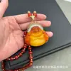 Nova Colar de Cera de Abelha de Segunda Geração Pingente Buda Risonho Novo Estilo Étnico Chinês Corrente de Suéter Personalizada Fabricante de Joias Atacado