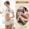 Rojo Deseo Lencería Erótica Marinero Ds Traje de Performance para Escenario Mujeres Sexy Cintura Baja Abertura Uniforme de Azafata Atuendo para Discoteca 1205