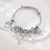 2026 Panjia Nuevo Producto Diseño Transfronterizo Más Vendido Exquisito Lentejuela Lazo Flor Pequeña Colgante Pulsera de Cuentas DIY