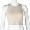 C Exclusivo Transfronterizo Top Corto de Yoga de Verano Color Sólido Estilo Tanque Top Deportivo Sin Mangas Ropa Exterior Capa Base