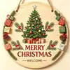 Decorações de rodelas de madeira de Natal transfronteiriças com grafite, Enfeites de parede e porta de Natal para casa, Decorações de árvore de Natal de madeira
