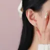 Pendientes de Plata Pura S999 con Lazo y Corazón de Zircón Estilo Coreano Dulce Princesa Frescos Amigables con los Oídos Pendientes de Nicho Venta al por Mayor