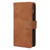 Funda de cuero tipo billetera con cremallera y múltiples ranuras para tarjetas, adecuada para Apple iPhone 17E / Air / 16 / 15