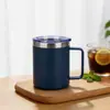Taza Transfronteriza de 12 oz con Asa, Vaso Aislado de Acero Inoxidable 304 con Tapa, Taza de Café para Oficina, Taza de Cerveza, Personalizable