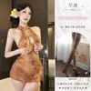 Sedutora lingerie erótica plus size, conjunto de cheongsam sexy estilo antigo Dream Butterfly vazado transfronteiriço, uniforme provocante para encontros