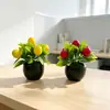 Simulación transfronteriza de 5 árboles frutales, plantas pequeñas en maceta, fruta de la suerte de Año Nuevo, bonsái de plástico, mini adornos decorativos de escritorio