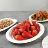 Plato de Papel Desechable Biodegradable Ovalado Tamaño Grande Mediano Pequeño Plato de Cena Plato de Postre Vajilla Comercial Plato para Pescado Plato para Barbacoa