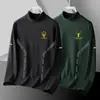 Camiseta térmica de invierno de cuello redondo para hombre, camiseta de manga larga con cuello semi-alto, top cálido para otoño