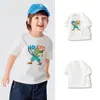 Ropa Infantil Balabala Camiseta Infantil de Algodón Puro Mangas Cortas para Niñas y Niños Ropa Nueva de Verano 2025 Absorbente de Humedad y de Secado Rápido