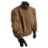 Chaqueta de Color Sólido Estilo Americano Primavera/Otoño, Ligera para Exteriores, Casual, Ropa de Trabajo, Cuello Alto, Chaqueta Corta Versátil para Hombre con Doble Cremallera