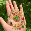Colgante de Coche de Cristal con los Cinco Dioses de la Riqueza, las Cinco Bendiciones y Ábaco de Colores Decoración Colgante para Coche para Hogar y Lugares Pintorescos Accesorios para Transmisiones en Vivo