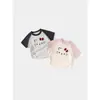 Camiseta de Manga Curta para Meninas Roupa de Verão 2026 Novas Blusas Estilosas para Bebês Roupas Infantis Finas de Verão