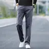 Pantalones casuales de alta gama para hombre italianos, corte recto y holgado, nuevo estilo verano 2026, pantalones largos versátiles de color liso para negocios