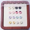 Accesorios de Arte de Uñas de Dibujos Animados de Rosquilla con Lazo de Gatito Color Macarrón Accesorios de Uñas Portátiles Funda para Teléfono Móvil Accesorios de Bricolaje