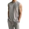 Traje casual para hombre, moda de verano, chaleco sin mangas versátil, estilo coreano, drapeado, holgado, recto, cintura elástica