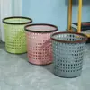Papelera de oficina, portalápices de plástico, diseño hueco minimalista moderno, papelera redonda grande de escritorio para dormitorio de estudiante