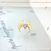 Pendientes de Aleación de Titanio F136 Corazón de Ángel Ala de Zirconia G23 Titanio Rosca Interna Joyería para Piercing de Labio Cabeza
