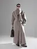 Diseño de Bufanda Nuevo Otoño e Invierno 2025 Abrigo de Lana de Doble Cara para Mujer, Elegante Abrigo de Lana de Alpaca de Longitud Media Nuevo