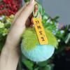 Imitación perezoso piel de conejo cosas buenas suceden llavero colgante ins lindo bola esponjosa mochila bolso accesorios colgantes pequeños regalos al por mayor